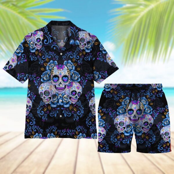 Gearhuman 3D Sugar Skull Hawaii Shirt ZZ2406211 Short Sleeve Shirt 