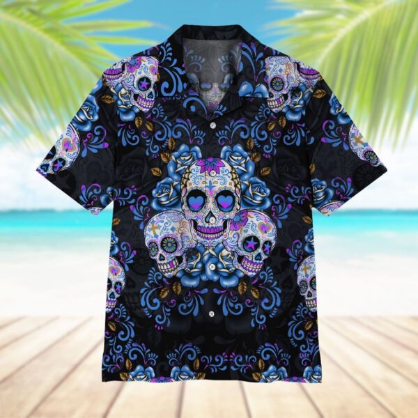 Gearhuman 3D Sugar Skull Hawaii Shirt ZZ2406211 Short Sleeve Shirt 