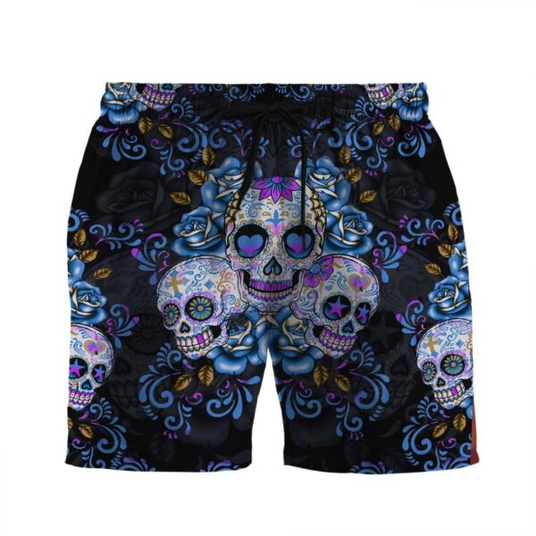 Gearhuman 3D Sugar Skull Hawaii Shirt ZZ2406211 Short Sleeve Shirt Beach Shorts S