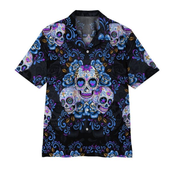 Gearhuman 3D Sugar Skull Hawaii Shirt ZZ2406211 Short Sleeve Shirt Short Sleeve Shirt S 