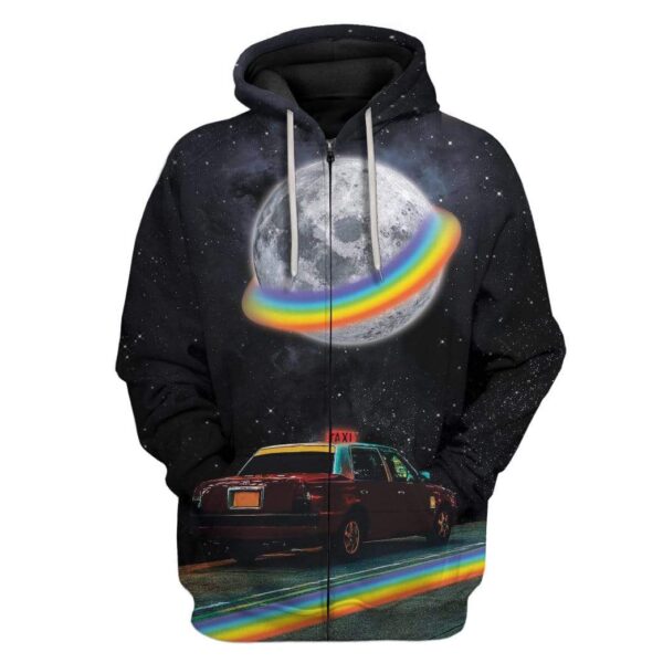 Gearhuman 3D Taxi To The Moon Custom T-Shirts Hoodies Apparel GA18026 3D Custom Fleece Hoodies Zip Hoodie S 