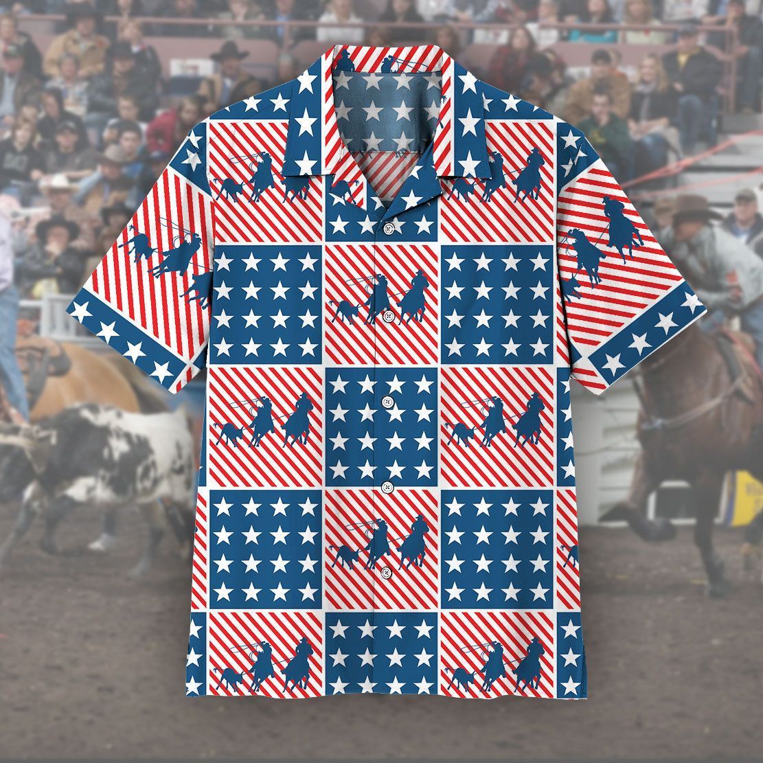 Gearhuman 3D Team Roping Hawaii Shirt ZK2506211 Short Sleeve Shirt