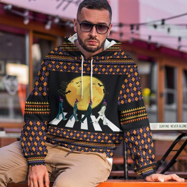 Gearhuman 3D The Beatles Halloween Abbey Road Custom Hoodie Apparel GV180810 3D Custom Fleece Hoodies 