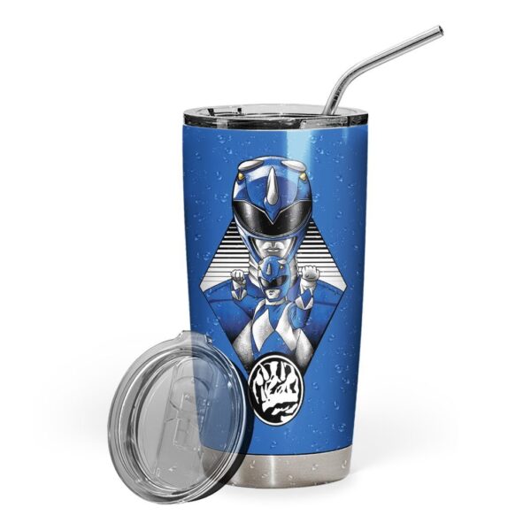 Gearhuman 3D The Blue Power Ranger Custom Design Vacuum Insulated Tumbler GL25086 Tumbler 20oz 