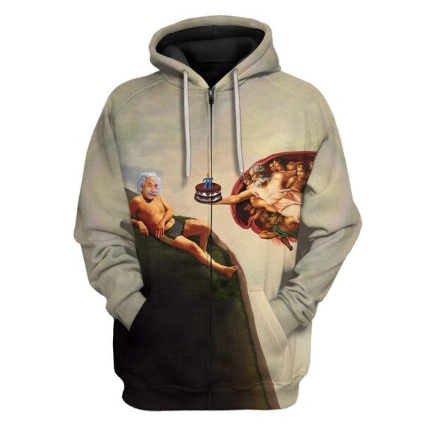 Gearhuman 3D The Creation Of Pi Custom Fleece Hoodie Apparel GM27024 3D Custom Fleece Hoodies Zip Hoodie S