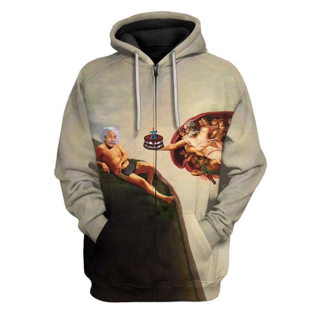 Gearhuman 3D The Creation Of Pi Custom Fleece Hoodie Apparel GM27024 3D Custom Fleece Hoodies Zip Hoodie S