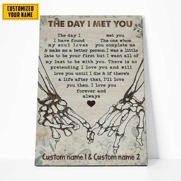 Gearhuman 3D The Day I Met You Custom Name Canvas GW04012 Canvas 1 Piece Non Frame M