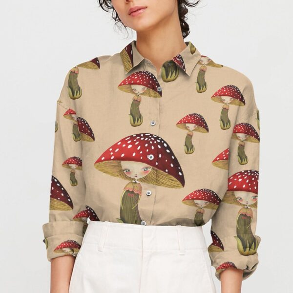 Gearhuman 3D The Girl Linen Shirt For Woman GV300914 Linen Shirt 