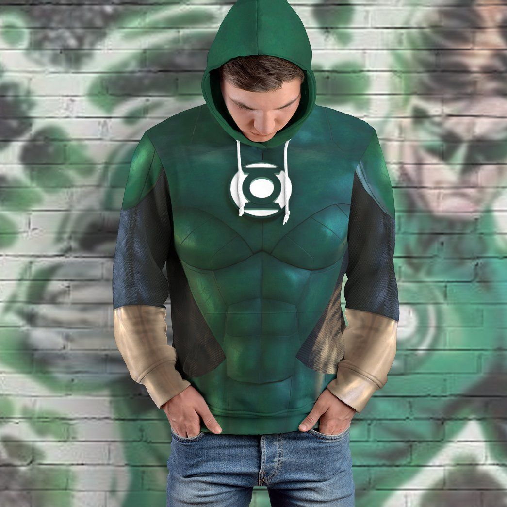 Gearhuman 3D The Green Lantern Custom Hoodie Apparel GW24097 3D Apparel