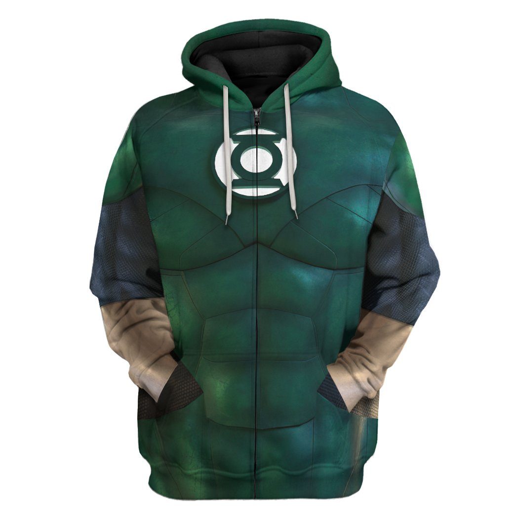 Gearhuman 3D The Green Lantern Custom Hoodie Apparel GW24097 3D Apparel Zip Hoodie S