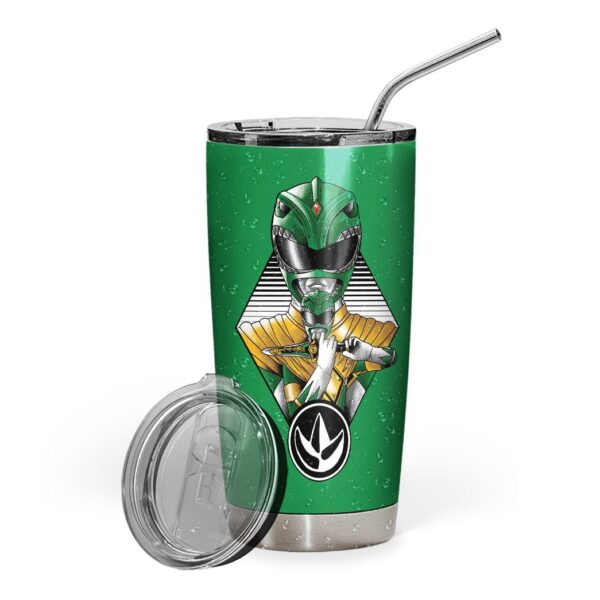 Gearhuman 3D The Green Power Ranger Custom Design Vacuum Insulated Tumbler GL25089 Glitter Tumbler 20oz/Glitter 