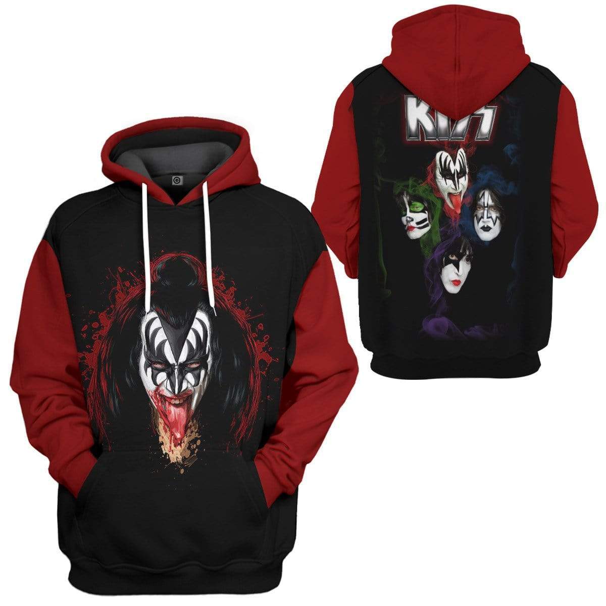 Gearhuman 3D The Kiss Band Custom Hoodie Apparel GL19087 3D Custom Fleece Hoodies