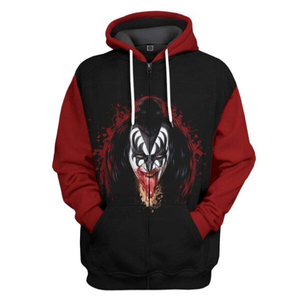 Gearhuman 3D The Kiss Band Custom Hoodie Apparel GL19087 3D Custom Fleece Hoodies Zip Hoodie S