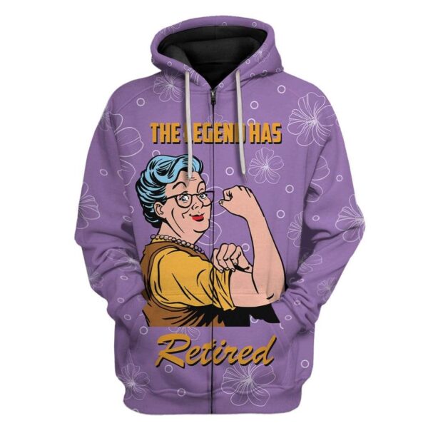 Gearhuman 3D The Legend Woman Has Retired Custom Hoodie Apparel GA20023 3D Custom Fleece Hoodies Zip Hoodie S