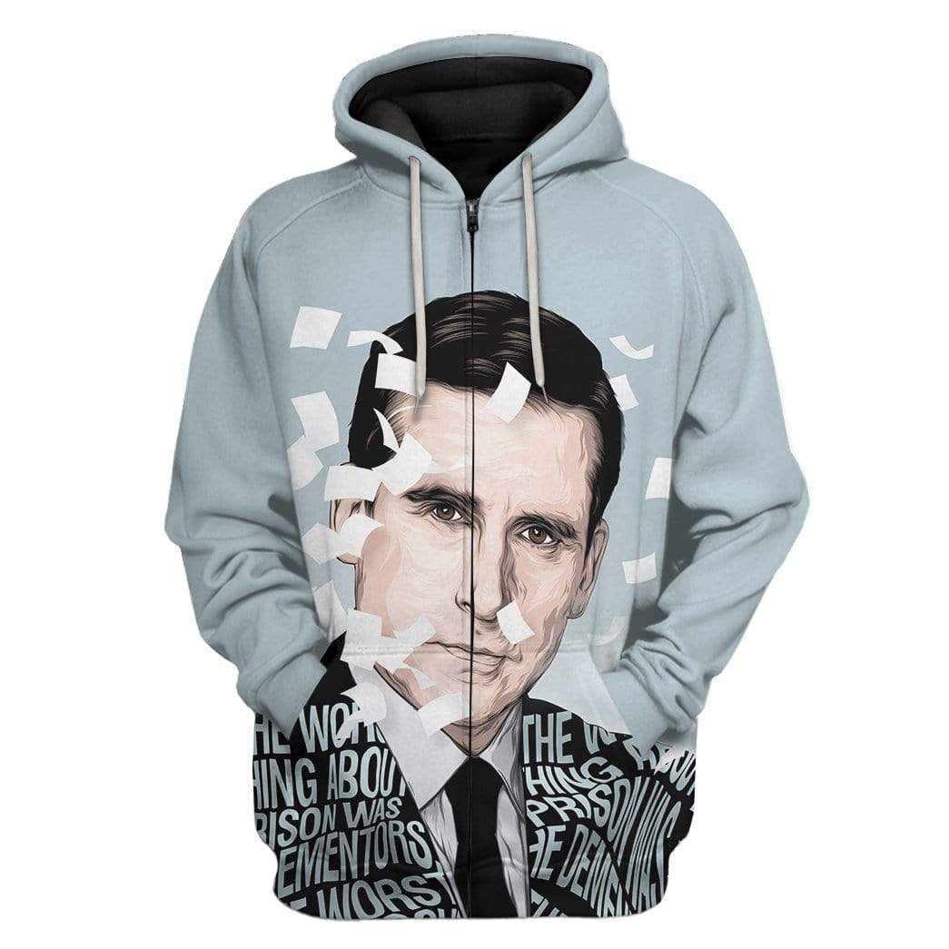Gearhuman 3D The Office Michael Scott Custom Hoodie Apparel GW120815 3D Custom Fleece Hoodies Zip Hoodie S