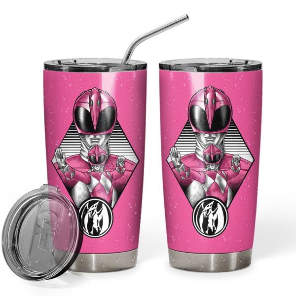 Gearhuman 3D The Pink Power Ranger Custom Design Vacuum Insulated Tumbler GL25084 Tumbler