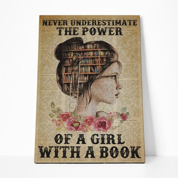 Gearhuman 3D The Power Of A Girl With A Book Canvas GB05039 Canvas 1 Piece Non Frame M