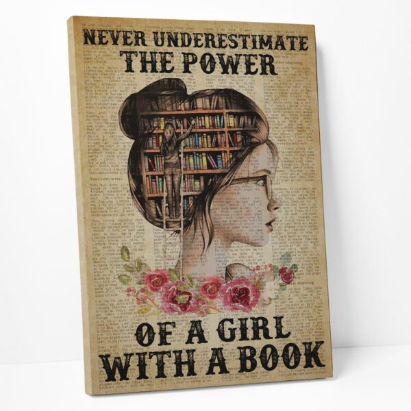 Gearhuman 3D The Power Of A Girl With A Book Canvas GB05039 Canvas