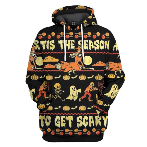 Gearhuman 3D The Season To Get Scary Custom Hoodie Apparel GW03095 3D Custom Fleece Hoodies Hoodie S 