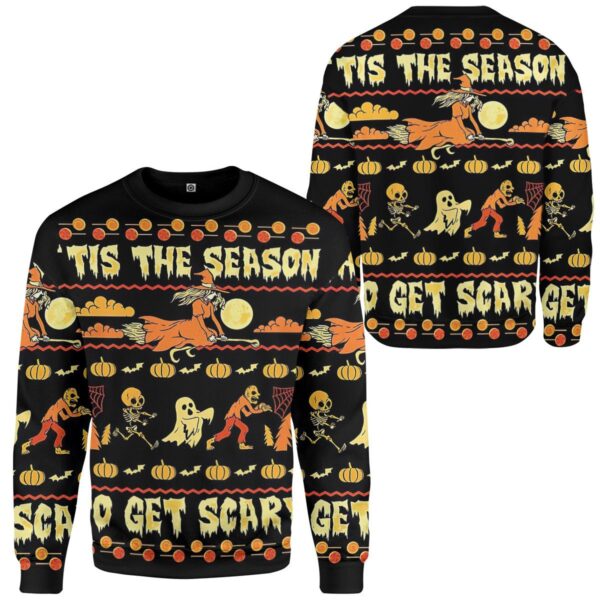 Gearhuman 3D The Season To Get Scary Custom Sweatshirt Apparel GW03095 Sweatshirt