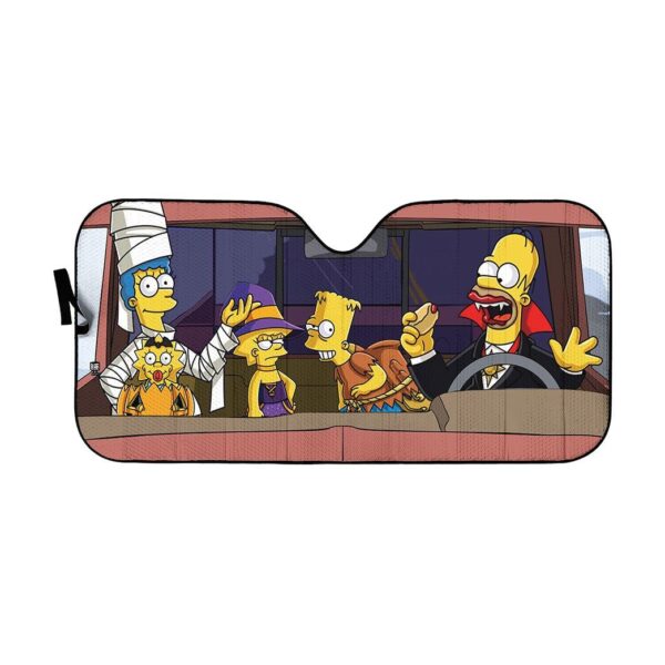 Gearhuman 3D The Simpsons Halloween Custom Car Auto Sunshade GW26088 Auto Sunshade 57''x27.5'' 
