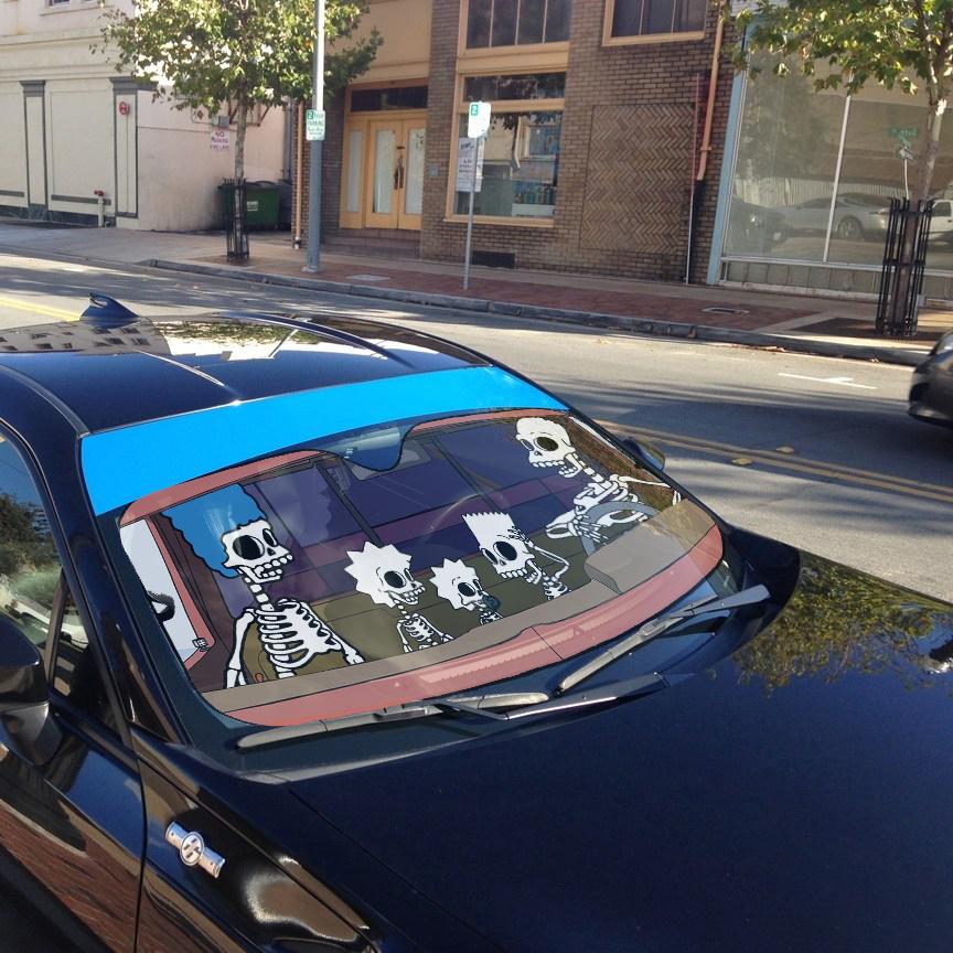 Gearhuman 3D The Simpsons Skeleton Custom Car Auto Sunshade GW26087 Auto Sunshade