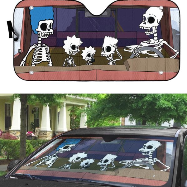 Gearhuman 3D The Simpsons Skeleton Custom Car Auto Sunshade GW26087 Auto Sunshade
