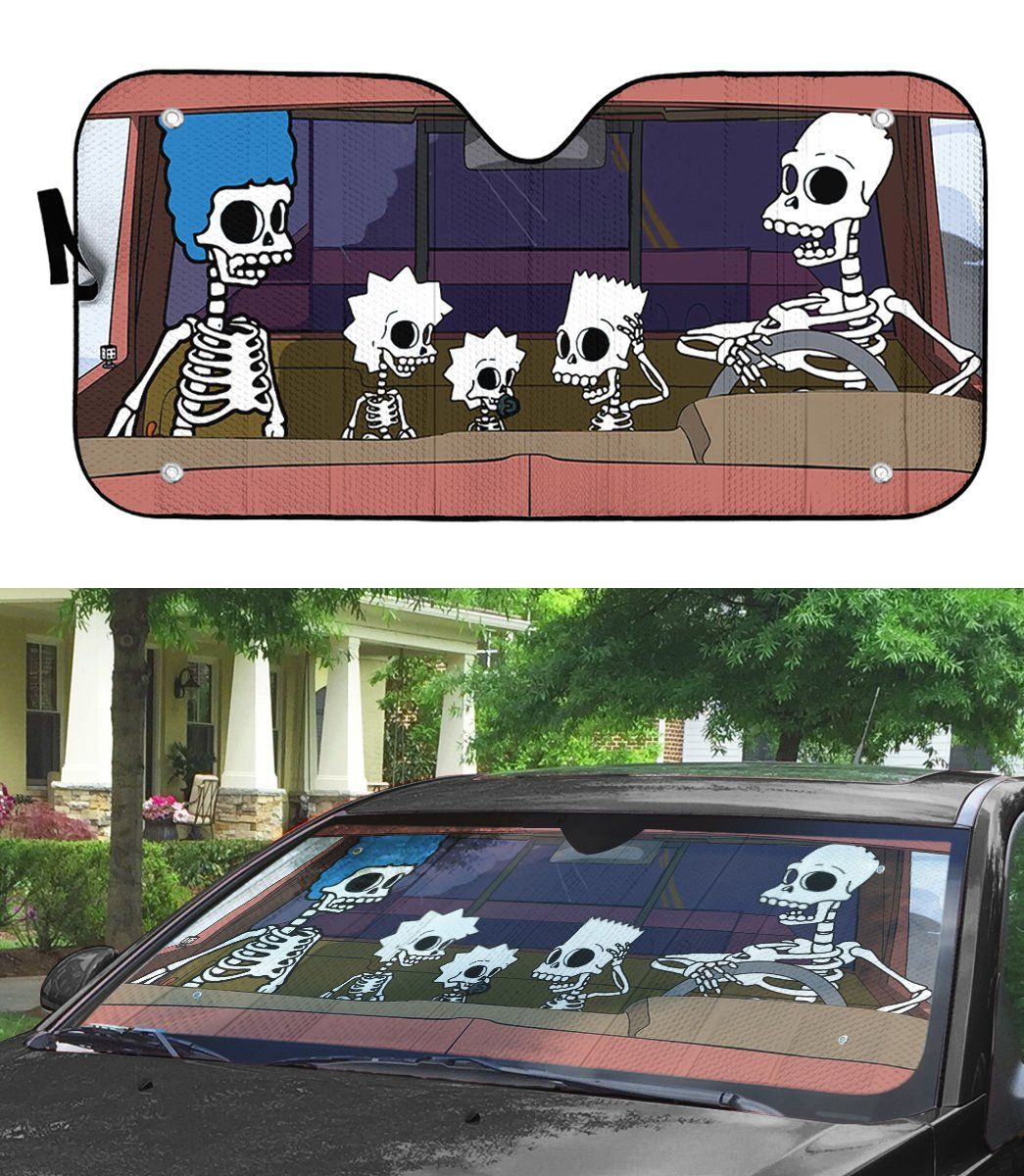 Gearhuman 3D The Simpsons Skeleton Custom Car Auto Sunshade GW26087 Auto Sunshade