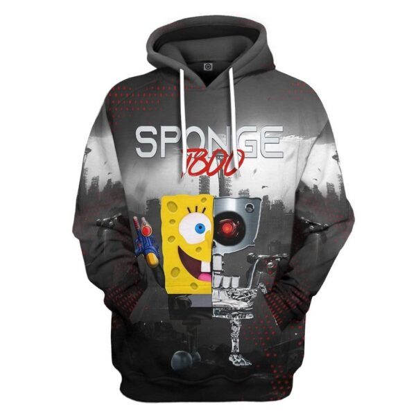 Gearhuman 3D The Spongebob Terminator Custom Hoodie Apparel GL22052 3D Custom Fleece Hoodies Hoodie S 