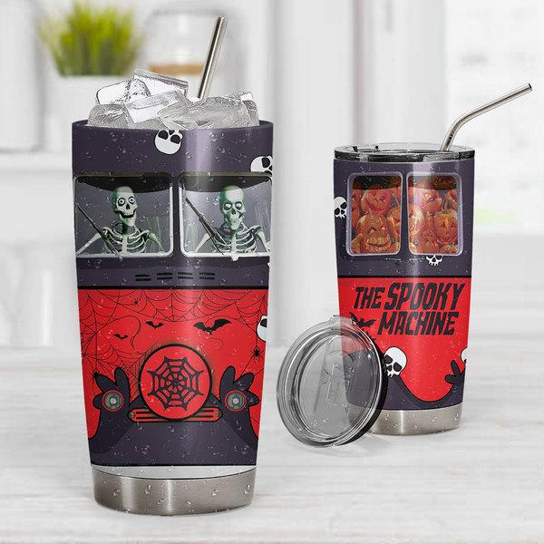 Gearhuman 3D The Spooky Machine Skeleton Halloween Custom Design Vacuum Insulated Tumbler GV27082 Tumbler