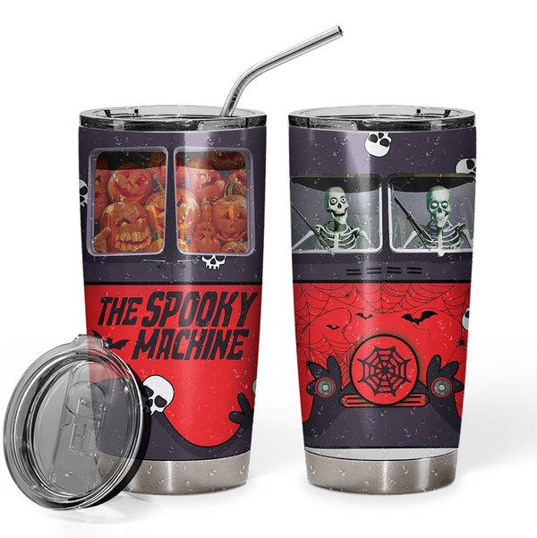 Gearhuman 3D The Spooky Machine Skeleton Halloween Custom Design Vacuum Insulated Tumbler GV27082 Tumbler Short 20oz 