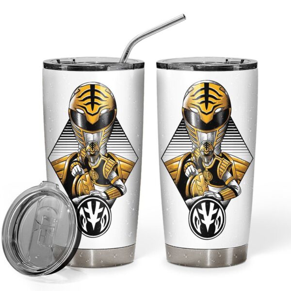 Gearhuman 3D The White Power Ranger Custom Design Vacuum Insulated Tumbler GL250811 Tumbler