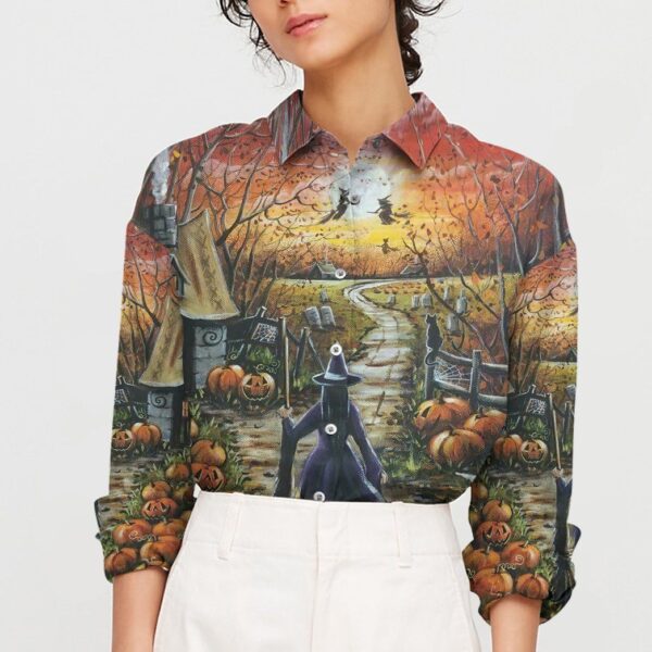 Gearhuman 3D The Witch Linen Shirt for Women GH29096 Linen Shirt 