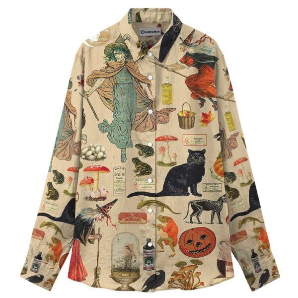 Gearhuman 3D The Witcher Witchcraft Linen Shirt For Woman GV300921 Linen Shirt Linen Shirt S 