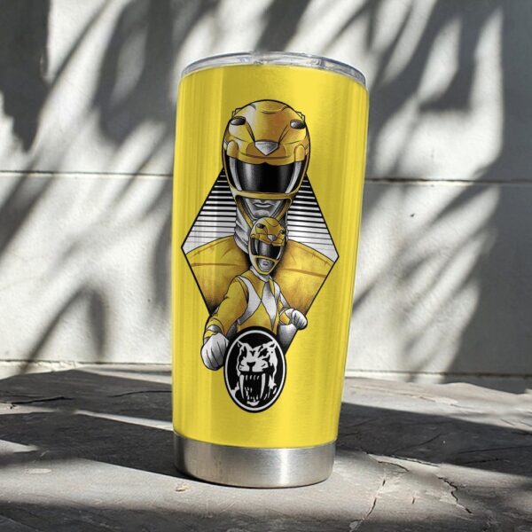 Gearhuman 3D The Yellow Power Ranger Custom Design Vacuum Insulated Tumbler GL25088 Tumbler