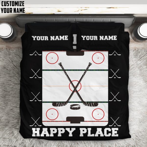 Gearhuman 3D This Is My Happy Place Hockey Custom Name Bedding Set GB17112 Bedding Set