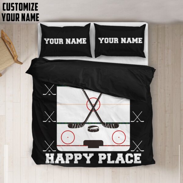 Gearhuman 3D This Is My Happy Place Hockey Custom Name Bedding Set GB17112 Bedding Set Twin 3PCS 