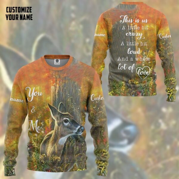 Gearhuman 3D This Is Us Deer Tshirt Hoodie Apparel GB11014 3D Apparel