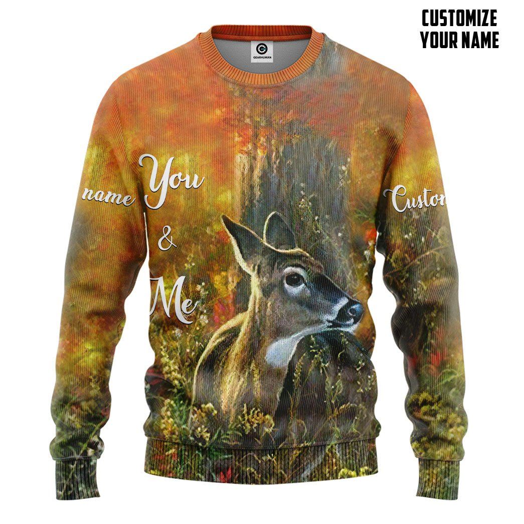 Gearhuman 3D This Is Us Deer Tshirt Hoodie Apparel GB11014 3D Apparel