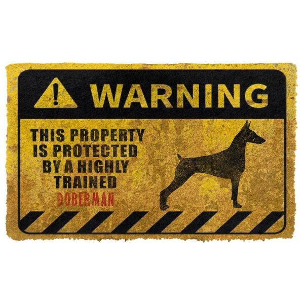 Gearhuman 3D This Property Is Protected By A Highly Trained Doberman Doormat ZK0306212 Doormat Doormat S(15,8inchx23,6inch) 