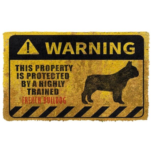 Gearhuman 3D This Property Is Protected By A Highly Trained French Bulldog Doormat ZK0306216 Doormat Doormat S(15,8inchx23,6inch) 