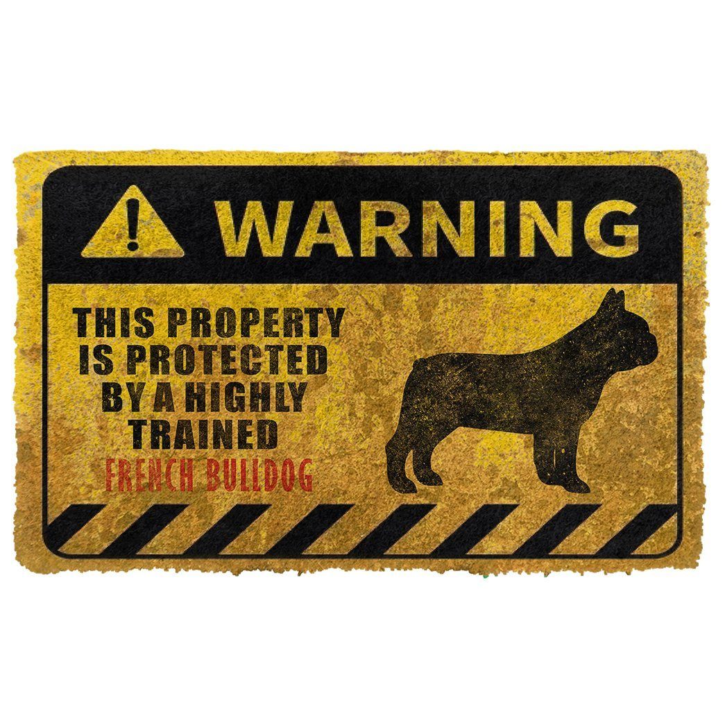 Gearhuman 3D This Property Is Protected By A Highly Trained French Bulldog Doormat ZK0306216 Doormat Doormat S(15,8inchx23,6inch)