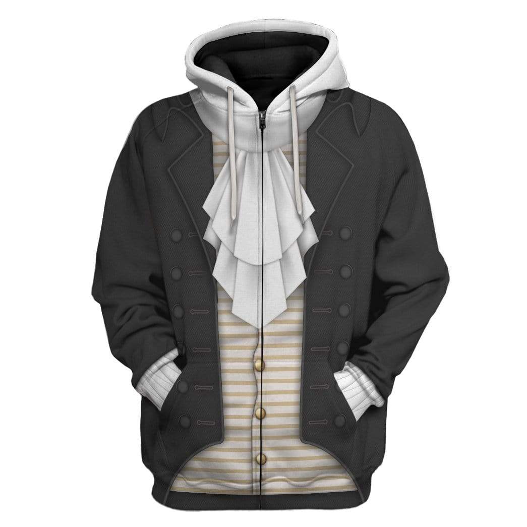 Gearhuman 3D Thomas Jefferson Custom Hoodie Apparel GV270712 3D Custom Fleece Hoodies Zip Hoodie S