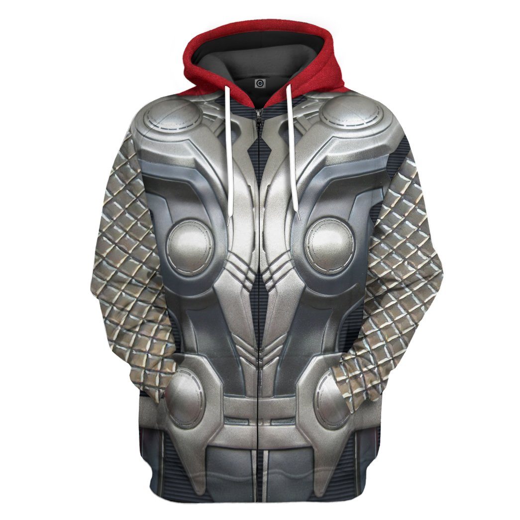 Gearhuman 3D Thor Odinson Custom Hoodie Apparel GW11093 3D Custom Fleece Hoodies Zip Hoodie S