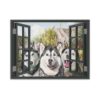 Gearhuman 3D Three Husky By The Window Canvas GK02024 Canvas 1 Piece Non Frame M