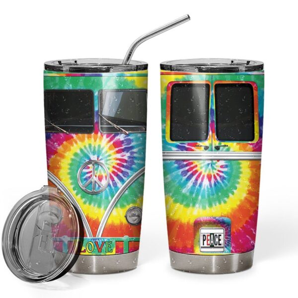 Gearhuman 3D Tie-Dye Hippie Van Custom Design Vacuum Insulated Tumbler GV030914 Tumbler