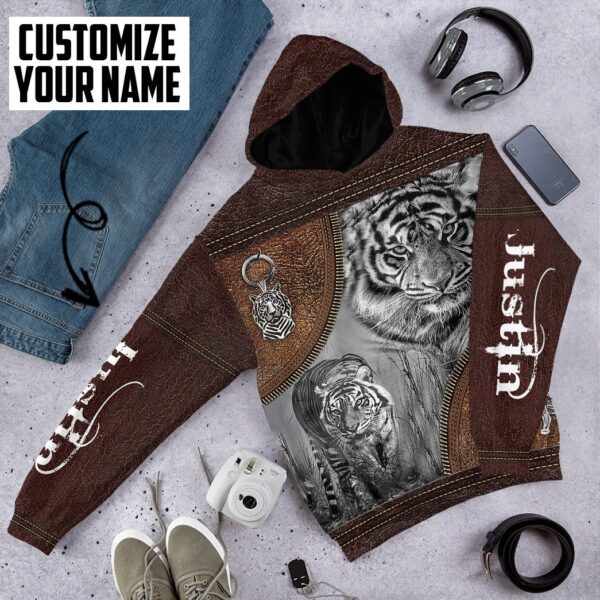 Gearhuman 3D Tiger Leather Custom Name Tshirt Hoodie Apparel GB26017 3D Apparel