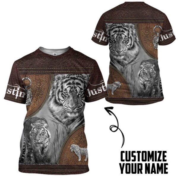 Gearhuman 3D Tiger Leather Custom Name Tshirt Hoodie Apparel GB26017 3D Apparel