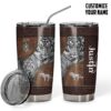 Gearhuman 3D Tiger Leather Custom Name Tumbler GB26014 Tumbler