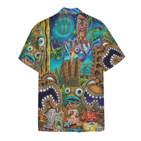 Gearhuman 3D Tiki At Jungle Night Hawaii Shirt ZK1406219 Short Sleeve Shirt